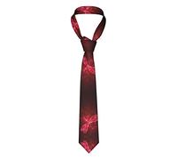 ODMP Abstract Red Dragonfly Necktie for Men - Full Print, Silk Slim Suit Ties for Business Birthday Wedding Banquet Party