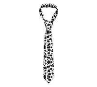 ODMP Black and White Cow Print Necktie for Men - Full Print, Silk Slim Suit Ties for Business Birthday Wedding Banquet Party