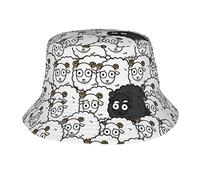 ODMP Cartoon Black White Sheep Men and Women Bucket Hat - Fashion Sun Hat - Outdoor Travel Fisherman's Hat