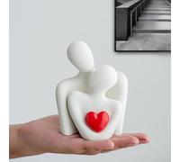 ODMYZG Mini Couple Statue,Couple Hugging Statue,Modern Abstract Art Decoration,Decorative items for TV cabinets,living rooms and bedrooms.Romantic Gifts for Valentine Anniversary Birthday (Red, M)