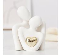 ODMYZG Mini Couple Statue,Couple Hugging Statue,Modern Abstract Art Decoration,Decorative items for TV cabinets,living rooms and bedrooms.Romantic Gifts for Valentine Anniversary Birthday (White, M)