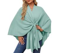 Odnalnz Elegant Shawl Wraps Soft Open Front Poncho Sweater, Sweater for Fall Winter Scarf Shawl Wraps, For Travel and Office (Green,One Size)