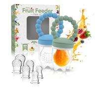 O'doe™ Baby Fruit Feeder | Teething Dummy & Baby Food Feeder Pacifier with 2 Feeder and 6 Nipples | BPA-Free, Food-Grade Fruit Feeder for Babies | Weaning Dummy Fruit Nibbler for Baby’s First Foods