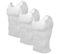 Odoland Compression Vest Men 3 Pack Slimming Vest Body Shaper Compression Shirt, White*3, XXL