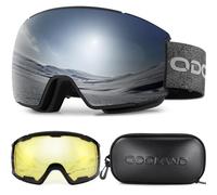 Odoland Magnetic Ski Goggles Anti-Fog Snow Goggles Interchangeable Lens Set | OTG UV400 Frameless Spherical Snowboard Goggles, Quick Swap Lens Skiing Goggles Helmet Compatible Men Women