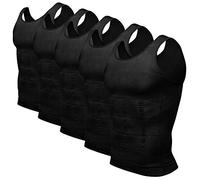 Odoland Mens Slimming Vest 5 Pack Body Shaper Men Compression Shirt Shapewear Base Layers Compression Vest Men Tank Tops - Black/XXL