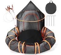 Odoland Outdoor Cat Tent Tunnel Large, Foldable Cat Enclosure Play Tunnel Dog Playpens, Portable Small Animal Playpen for Kitten, Puppy, Rabbit
