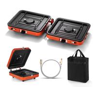 Odoland Portable 2 Burner Camping Stove, 4400w Camp Stove Lightweight Gas Stove for Camping Cooking Outdoor Backpacking and Picnic