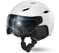 Odoland Ski Expert Helmet with VLT 18% Lens Visor Great for Skiing, Light Weight and Adjustable Ventilation Advanced Competition Snow Helmet with Warm Fluffy Earpads for Men Women Adult and Youth