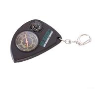 Odometer Distance Meter for Compass, Portable ABS Rangefinder with Keychain for Outdoor Cycling Hiking Travel, Black 2.95x1.97in