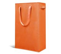 Odonata Slim Laundry Hamper Handles Collapsible Laundry Basket Thin Dirty Clothes Basket Narrow Laundry Bag Foldable Dirty Hamper 45L (Orange)