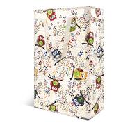 Odonata Slim Laundry Hamper Handles Collapsible Laundry Basket Thin Dirty Clothes Basket Narrow Laundry Bag Foldable Dirty Hamper 48L (Owl)