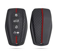 Odongk Silicone Car Key Fob Cover Case For G-eely Coolray X6 Emgrand Global Hawk GX7 Remote Car Accessories Shell Key Holder Set-type A black red