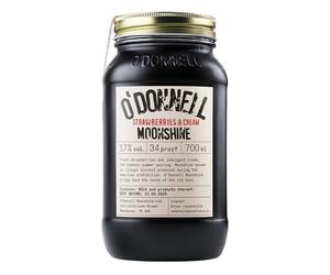 O'Donnell Moonshine - Strawberries & Cream | Single Jar 700ml | 17% ABV | Premium Cream Liqueur Gift in Mason Jar