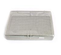 OdontoMed2011 Instrument Tray and Mesh Perforated Baskets Sterilization Tray 9" X 6.25" X 1.5" with Lid Stainless Steel, OD2011-DN-313