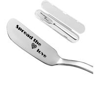 Odoor Fan Spread the Love Funny Butter Knife, Personalized Engraved Peanut Butter Spreader Cheese Knives, Novelty Anniversary Christmas Gifts for Sandwich Bread Toast Butter Lover