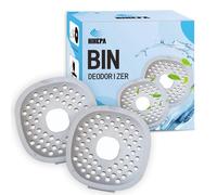 Odor Filter Trash Can Deodorizer: Activated Charcoal & Scent Beads, Stick-On Odor Eliminator for Trash Can, Diaper Pail, Compost Bin, Refrigerator, 2 Pack, Long Lasting