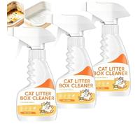 Odor-Free Cat Litter Box Cleaning Spray, 120ml Odor Eliminator & Neutralizer - Pet-Safe Poop Stain Removal Mist, Deodorizer Spray for Litter Boxes, Freshens Room Air (3pcs)