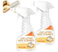 Odor-Free Cat Litter Box Cleaning Spray, 120ml Odor Eliminator & Neutralizer - Pet-Safe Poop Stain Removal Mist, Deodorizer Spray for Litter Boxes, Freshens Room Air (2pcs)