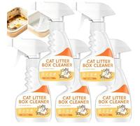Odor-Free Cat Litter Box Cleaning Spray, 120ml Odor Eliminator & Neutralizer - Pet-Safe Poop Stain Removal Mist, Deodorizer Spray for Litter Boxes, Freshens Room Air (5pcs)
