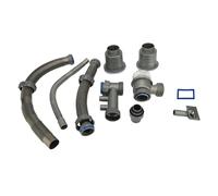 Odor Proof Kitchen Sink Drain Kit, Double Bowl Sink Drain Pipe Kit, Thicken High Temperature Drainage System with Overflow Pipe and Tee Connector, Universal Design for Ho