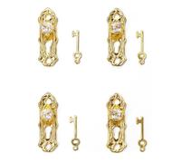 Odoria 1/12 Scale Dolls House Miniature Door Knob Lock with Crystal Dollhouse Accessories