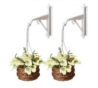Odoria 1/12 Scale Dolls House Miniature Plants in Hanging Basket and Bracket 2Pcs Mini Wall Plant Hook Miniatures Dollhouse Decoration Accessories, Light Green