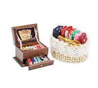 Odoria 1/12 Scale Dolls House Miniature Sewing Box and Sewing Basket Dollhouse Accessories