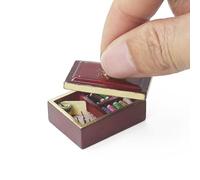 Odoria 1/12 Scale Dolls House Miniature Sewing Box Dollhouse Accessories, Red