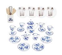 Odoria 1/12 Scale Dolls House Miniature Tea Sets 15Pcs Plates and Cutlery Set Kitchen Utensils Dollhouse Accessories, Grapes