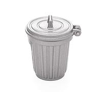 Odoria 1/12 Scale Dolls House Miniature Trash Bin Dollhouse Kitchen Accessories, Silver