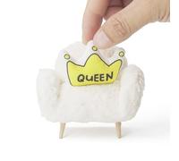 Odoria Dollhouse Armchair Miniature Sofa 1/12 Scale Plush Chair White | with Pillow, Dollhosue Living Room, Dollhouse Salon, Dollhouse Bedroom, DIY Craft, Cozy, Fuzzy, Cute, Wood, Fabric
