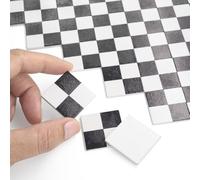 Odoria Dollhouse Floor Tiles Miniature: 1/12 Scale Square Tiling Diorama Display Bathroom Kitchen Construction Modern Black White - Mini Wood Building Components Mosaic Craft DIY 7x7 in²