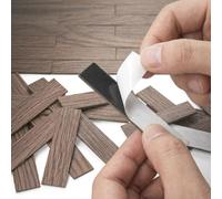 Odoria Dollhouse Flooring Sheets Miniature: 1/12 Scale Wood Floor Tiles Building Components Construction Vintage Dark Brown - Mini Doll House Diorama Display Room Craft DIY Self Adhesive Peel Stick
