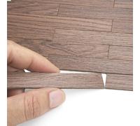 Odoria Dollhouse Flooring Sheets Miniature: 1/12 Scale Wood Floor Tiles Diorama Display Room Construction Vintage Dark Brown - Mini Doll House Building Components Craft DIY Self Adhesive Peel Stick