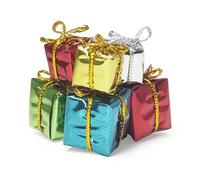 Odoria Dollhouse Gift Box Miniature: 6 Pcs 1/12 Scale Wrapped Presents Colorful for Christmas Fairy Elf Figure Diorama - Mini Ornaments DIY Craft Model - Tiny Xmas Holiday Party Fake Props