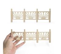 Odoria Dollhouse Guard Railing Miniature: 1/12 Scale Fairy Garden Wood Fence Panel for Gnome Diorama - Mini Rustic Banister Barrier Unpainted Craft DIY - Tiny Plant Flower Pot Ornaments Props