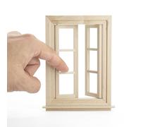 Odoria Dollhouse Lattice Window Miniature: 1/12 Scale Frame Panel Windows Openable for Diorama - Mini Victorian Vintage Furniture Wood Model - Tiny Building Components Craft DIY Unpainted