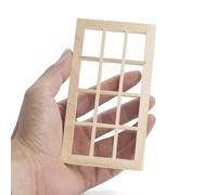 Odoria Dollhouse Lattice Window Miniature: 1/12 Scale Large Frame Windows 12 Grids for Store Diorama - Mini Victorian Vintage Furniture Wood Model - Tiny Building Components Craft DIY Unpainted