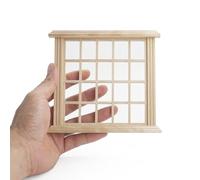 Odoria Dollhouse Lattice Window Miniature: 1/12 Scale Large Frame Windows Square 20 Grid for Store Diorama - Mini Victorian Vintage Furniture Wood Model - Tiny Building Components Craft DIY Unpainted