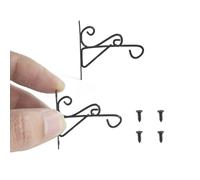 Odoria Dollhouse Scroll Bracket Miniature: 1/12 Scale Wall Hanging Hook Black for Garden Balcony Victorian Vintage - Mini Plant Hanger Outdoor Ornaments for Tiny Flower Planter Model DIY Craft