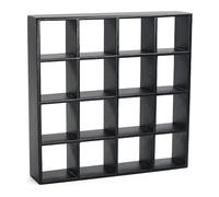 Odoria Dollhouse Shelf Bookshelf Miniature: 1/12 Scale Cubes Rack Storage Shelving for Library School Office - Mini Wall Bookcase Organizer - Tiny Wood Furniture Modern Black