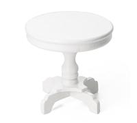 Odoria Dollhouse Side Table Miniature: 1/12 Scale End Table Round for Living Room Simple - Mini Bedroom Furniture - Tiny Wood Table with Pedestal White