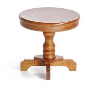 Odoria Dollhouse Side Table Miniature: 1/12 Scale End Table Round for Living Room Vintage - Mini Bedroom Furniture - Tiny Wood Table with Pedestal Brown