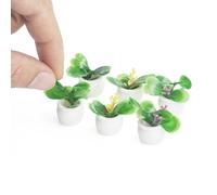 Odoria Dollhouse Succulent Flower Pots: 6Pcs 1/12 Scale Miniature Potted Plants Bonsai Artificial Greenery for Tabletop Garden Diorama - Mini Fake Props DIY Model Craft Porch Balcony Outdoor
