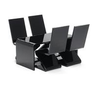 Odoria Dollhouse Table and Chairs Miniature: 1/12 Scale Study Desk for School Office Laptop Computer - Mini Modern Living Room Furniture Acrylic Black
