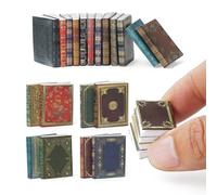 Odoria Dollhouse Vintage Books Miniature: 24Pcs 1/12 Scale Victorian Notebooks for Antique Library Office - Mini Bulk Book Paper School Supplies for Craft, Style A