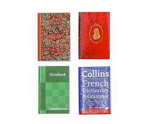Odoria Dollhouse Vintage Books Miniature: 4Pcs 1/12 Scale Victorian Notebooks for Antique Library Office - Mini Bulk Book Classic Paper School Supplies for Craft