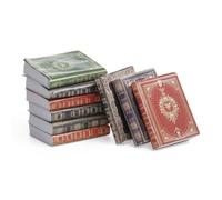 Odoria Dollhouse Vintage Books Miniature: 9Pcs 1/12 Scale Victorian Notebooks for Antique Library Office - Mini Bulk Book Classic Paper School Supplies for Craft