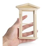 Odoria Dollhouse Window Miniature Unfinished: 1/12 Scale Single-Hung Windows for Diorama Display - Mini Victorian Vintage Furniture Wood Model - Tiny Building Components Craft DIY Unpainted